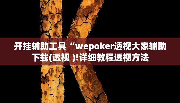 开挂辅助工具“wepoker透视大家辅助下载(透视 )!详细教程透视方法