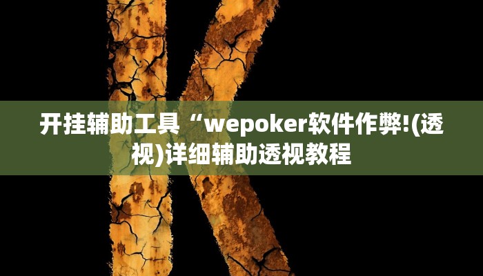 开挂辅助工具“wepoker软件作弊!(透视)详细辅助透视教程