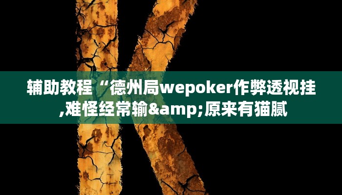 辅助教程“德州局wepoker作弊透视挂 ,难怪经常输&原来有猫腻