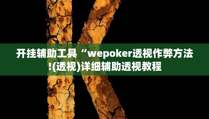 开挂辅助工具“wepoker透视作弊方法!(透视)详细辅助透视教程