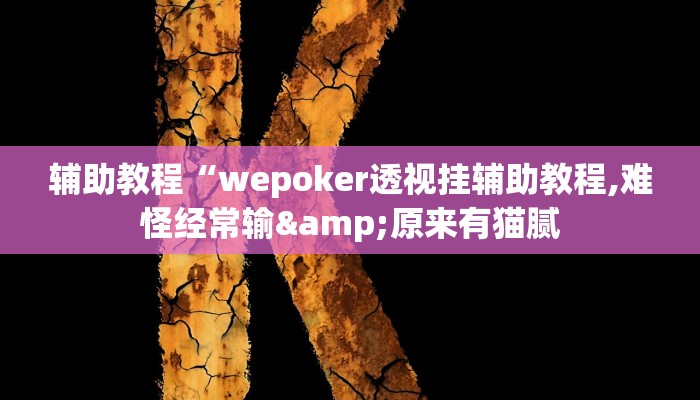 辅助教程“wepoker透视挂辅助教程,难怪经常输&原来有猫腻