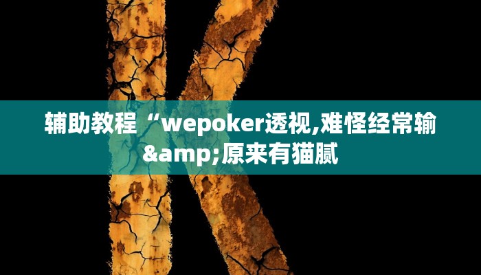 辅助教程“wepoker透视,难怪经常输&原来有猫腻