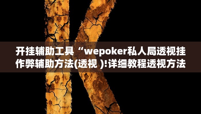 开挂辅助工具“wepoker私人局透视挂作弊辅助方法(透视 )!详细教程透视方法