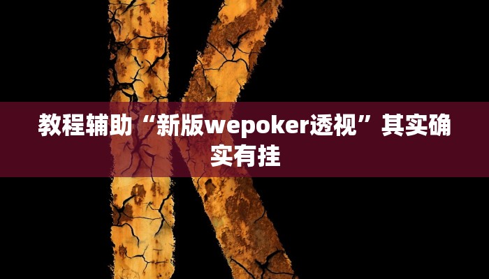 教程辅助“新版wepoker透视”其实确实有挂