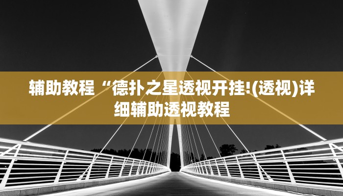 辅助教程“德扑之星透视开挂!(透视)详细辅助透视教程