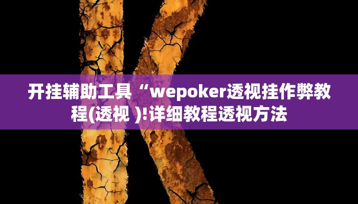 开挂辅助工具“wepoker透视挂作弊教程(透视 )!详细教程透视方法