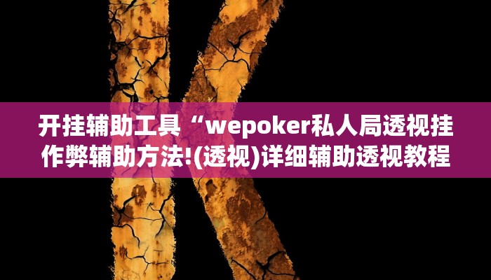 开挂辅助工具“wepoker私人局透视挂作弊辅助方法!(透视)详细辅助透视教程