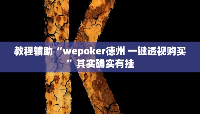 教程辅助“wepoker德州 一键透视购买”其实确实有挂