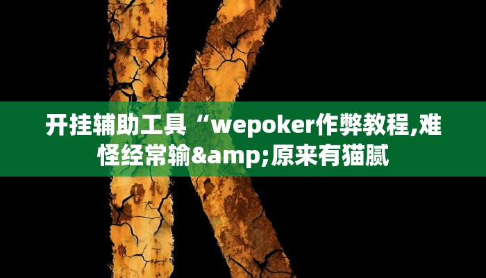 开挂辅助工具“wepoker作弊教程,难怪经常输&原来有猫腻