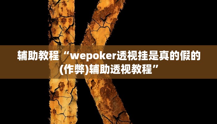 辅助教程“wepoker透视挂是真的假的(作弊)辅助透视教程”