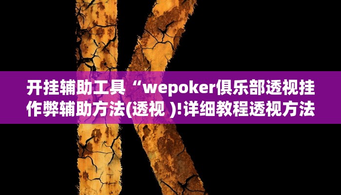 开挂辅助工具“wepoker俱乐部透视挂作弊辅助方法(透视 )!详细教程透视方法