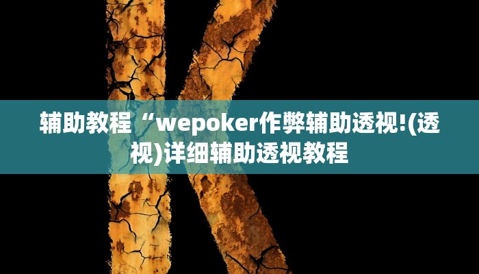 辅助教程“wepoker作弊辅助透视!(透视)详细辅助透视教程