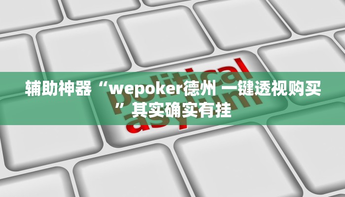 辅助神器“wepoker德州 一键透视购买”其实确实有挂