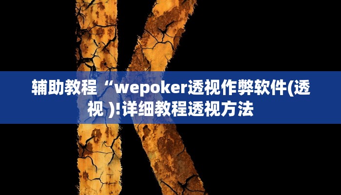 辅助教程“wepoker透视作弊软件(透视 )!详细教程透视方法