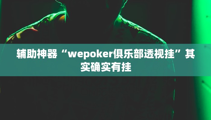 辅助神器“wepoker俱乐部透视挂”其实确实有挂