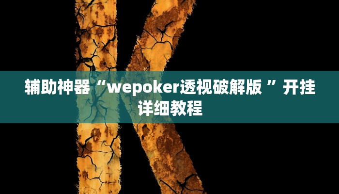 辅助神器“wepoker透视破解版 ”开挂详细教程
