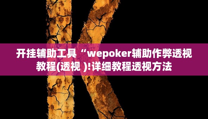 开挂辅助工具“wepoker辅助作弊透视教程(透视 )!详细教程透视方法