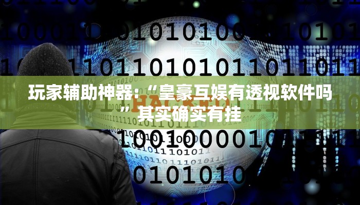 玩家辅助神器:“皇豪互娱有透视软件吗”其实确实有挂