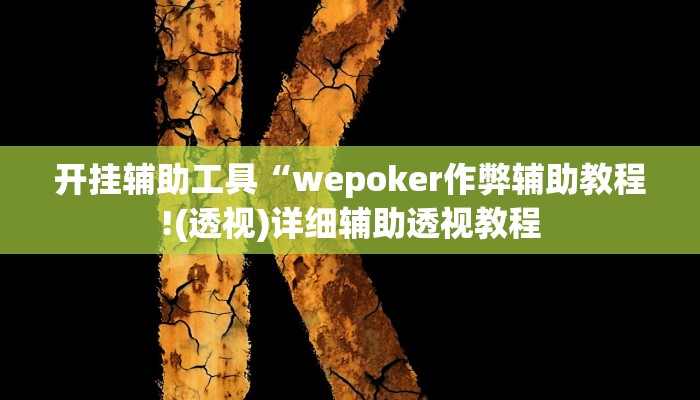 开挂辅助工具“wepoker作弊辅助教程!(透视)详细辅助透视教程
