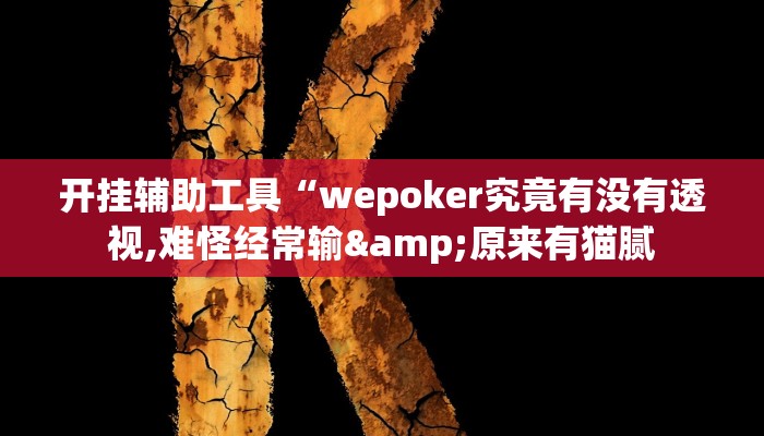 开挂辅助工具“wepoker究竟有没有透视,难怪经常输&原来有猫腻