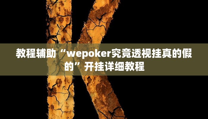 教程辅助“wepoker究竟透视挂真的假的”开挂详细教程